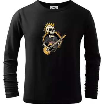 Chlapecké tričko Punk rock kytarista - Triko dětské Long Sleeve - 122 cm/6 let ( Černá )