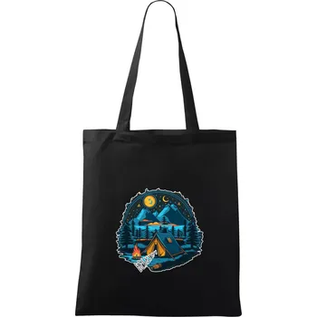 Nákupní taška Beskydy pod stanem - Taška bavlněná - 42 x 38 cm ( Černá )