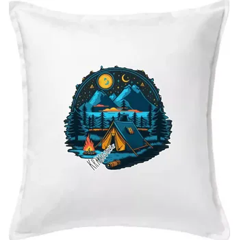 Polštář Krkonoše pod stanem - Polštář 50x50 - 50x50 - Pouze potah ( Bílá )