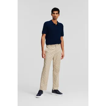 Pánské kalhoty KALHOTY KARL LAGERFELD HUNS PICK KL PERFORATED PANTS HUMMUS