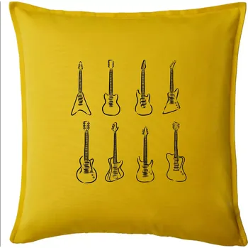 Polštář Typy kytar - Polštář 50x50 - 50x50 - Pouze potah ( Žlutá )
