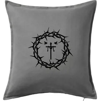Polštář Jesus zmrtvýchvstání - Polštář 50x50 - 50x50 - Včetně výplně ( Tmavě šedý melír )