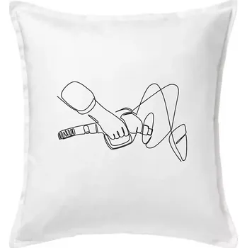 Polštář Petrolhead jedním tahem - Polštář 50x50 - 50x50 - Pouze potah ( Bílá )