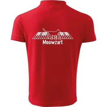 Pánská košile Meowzart - Polokošile pánská Pique Polo 203 - M ( Červená )
