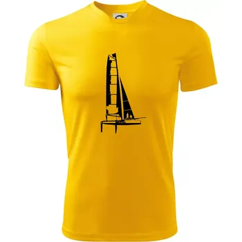 Chlapecké tričko Katamarán z boku - Dětské triko sportovní (dresovina) - 122 cm/6 let ( Žlutá )
