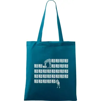 Zebra dlouhá - Taška bavlněná - 42 x 38 cm ( Petrolejová )