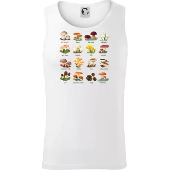 Atlas hub - triko s houbami - Tílko pánské Core - S ( Bílá )