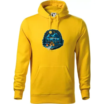 Pánská mikina Šumava pod stanem - Mikina pánská Cape s kapucí - 4XL ( Žlutá )