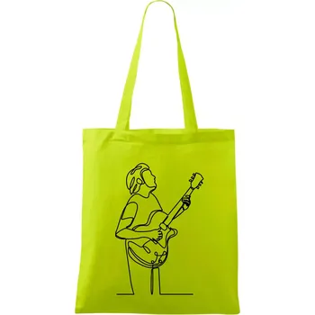 Kytarista jedním tahem - Taška bavlněná - 42 x 38 cm ( Limetková )