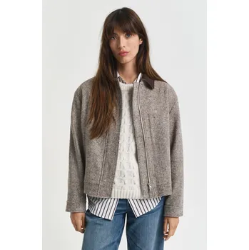 Dámská bunda BUNDA GANT CONTRAST COLLAR WOOL JACKET DEEP BROWN