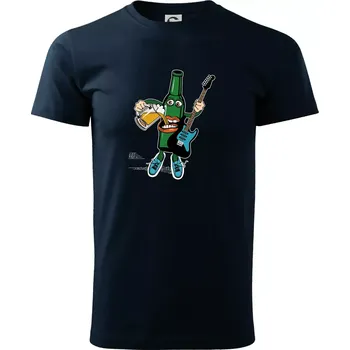 Pánské tričko Kytarista s pivem - Triko extra velké (5-8XL) - 8XL ( Námořní modrá (velmi tmavá - téměř černá) )