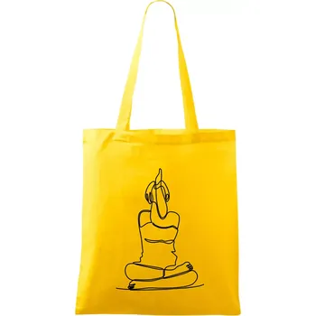 Jóga v sedu jedním tahem - Taška bavlněná - 42 x 38 cm ( Žlutá )