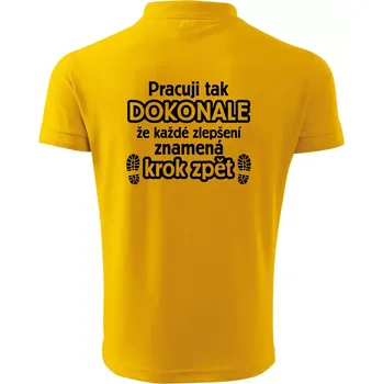Pánská košile Pracuji dokonale krok zpět - Polokošile pánská Pique Polo 203 - 3XL ( Žlutá )