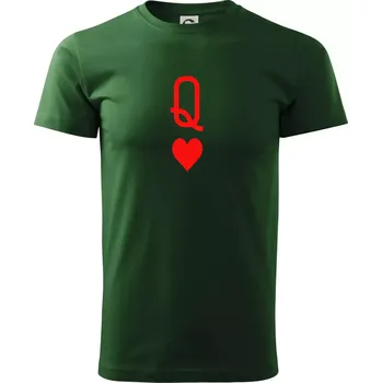 Pánské tričko Poker Q love - Triko extra velké (5-8XL) - 6XL ( Lahvově zelená )