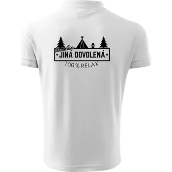 Pánská košile Trochu jiná dovolená stan - Polokošile pánská Pique Polo 203 - 5XL ( Bílá )