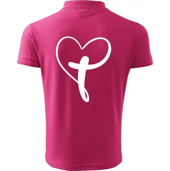 Pánská košile Jesus srdce - Polokošile pánská Pique Polo 203 - 2XL ( Purpurová )