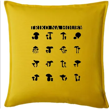 Polštář Triko na houby - Polštář 50x50 - 50x50 - Pouze potah ( Žlutá )