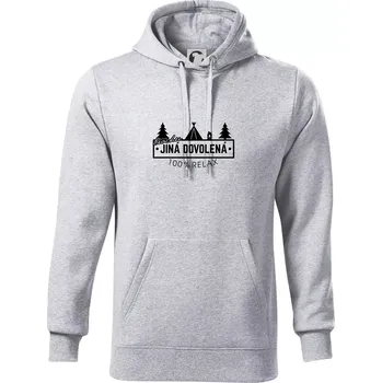 Pánská mikina Trochu jiná dovolená stan - Mikina pánská Cape s kapucí - S ( Světlešedý Melír )