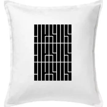 Polštář Jesus nápis - Polštář 50x50 - 50x50 - Pouze potah ( Bílá )