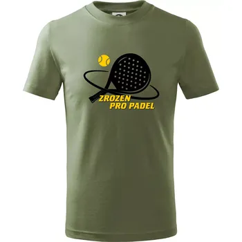 Chlapecké tričko Zrozen pro padel - Tričko dětské bavlněné - 98 cm / 2 roky ( Khaki )