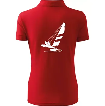 Katamarán na vodě - Polokošile dámská Pique Polo - XS ( Červená )