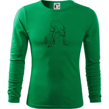 Pánské oblečení Běžec na startu jedním tahem - Triko s dlouhým rukávem FIT-T long sleeve - M ( Středně zelená )