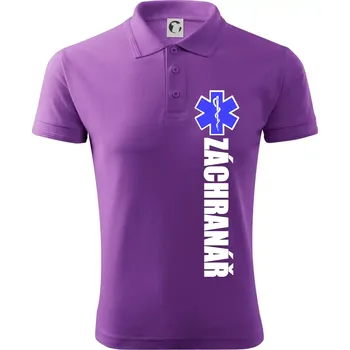 Pánská košile Záchranář - hvězda - Polokošile pánská Pique Polo 203 - 2XL ( Fialová )