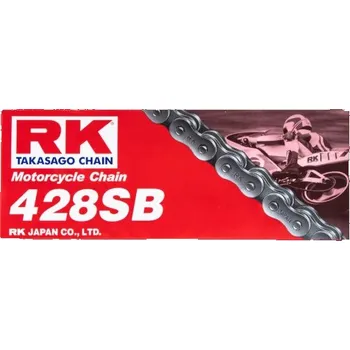 Řetězová sada pro motocykl RK hnací řetěz 428SB-124 spona (CL) v sadě barva STANDARD (objem: do 135 ccm) (19,1 KN) (RK hnací řetěz 428SB-124 spona (CL) v sadě barva STANDARD (objem: do 135 ccm) (19,1 KN))