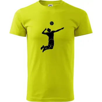 Volejbal nápřah muž - Klasické pánské triko vyšší gramáže - S ( Limetková )