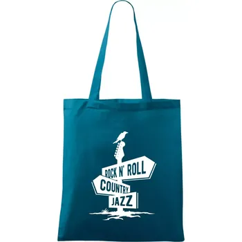 Nákupní taška Kytara rozcestník - Taška bavlněná - 42 x 38 cm ( Petrolejová )