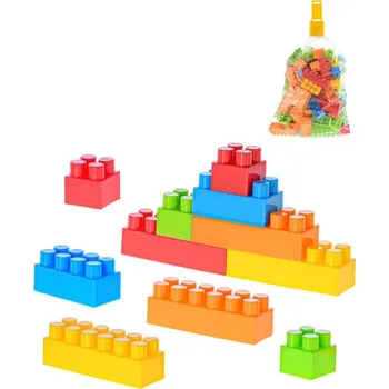 ostatní stavebnice Stavebnice baby barevné kostky stavební 3-9cm set 100ks v igelitu