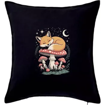 Polštář Liška na houbě - Polštář 50x50 - 50x50 - Pouze potah ( Černá )