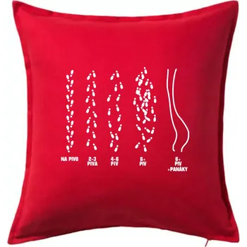 Polštář Cesta na pivo a domů - Polštář 50x50 - 50x50 - Pouze potah ( Červená )