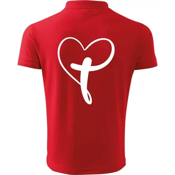 Pánská košile Jesus srdce - Polokošile pánská Pique Polo 203 - 4XL ( Červená )