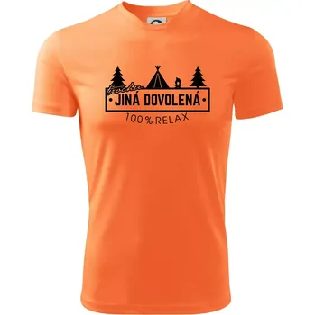 Trochu jiná dovolená stan - Dětské triko sportovní (dresovina) - 158 cm/12 let ( Neon mandarine )