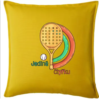 Polštář Padel jedině čtyřku - Polštář 50x50 - 50x50 - Pouze potah ( Žlutá )