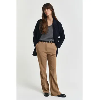 Dámské kalhoty KALHOTY GANT SLIM FLARE SLACK WARM KHAKI