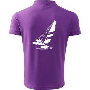 Pánská košile Katamarán na vodě - Polokošile pánská Pique Polo 203 - 5XL ( Fialová )
