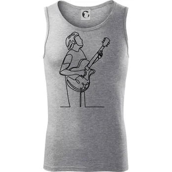 Kytarista jedním tahem - Tílko pánské Core - L ( Tmavě šedý melír )