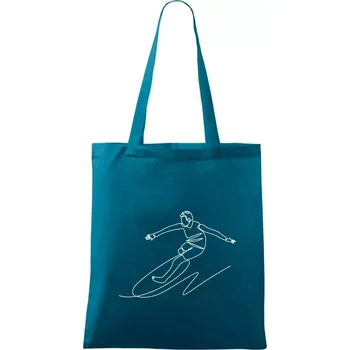 Surfování jedním tahem - Taška bavlněná - 42 x 38 cm ( Petrolejová )