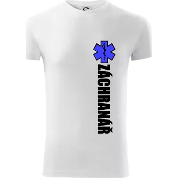 Pánské tričko Záchranář - hvězda - Viper FIT - Pánské zůžené tričko - 2XL ( Bílá )