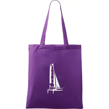 Nákupní taška Katamarán z boku - Taška bavlněná - 42 x 38 cm ( Fialová )