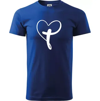 Pánské tričko Jesus srdce - Triko extra velké (5-8XL) - 8XL ( Královská modrá )
