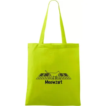 Nákupní taška Meowzart - Taška bavlněná - 42 x 38 cm ( Limetková )