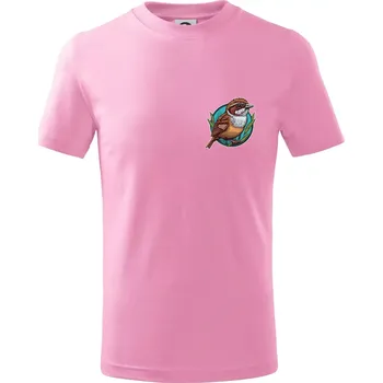 Vrabec na prsu - Tričko dětské bavlněné - 158 cm/12 let ( Růžová )