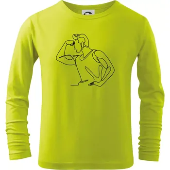 Dětská móda Posilování biceps jedním tahem - Triko dětské Long Sleeve - 122 cm/6 let ( Limetková )