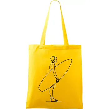 Surfař stojící jedním tahem - Taška bavlněná - 42 x 38 cm ( Žlutá )