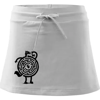 Dámská sukně Kočka a myš bludiště - Sportovní sukně - two in one - M ( Bílá )