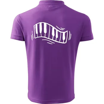 Pánská košile Klávesy kreslené - Polokošile pánská Pique Polo 203 - 4XL ( Fialová )