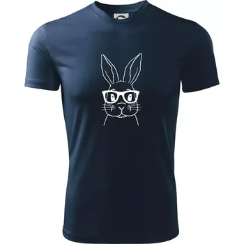 Králík s brýlemi - Dětské triko sportovní (dresovina) - 158 cm/12 let ( Námořní modrá (velmi tmavá - téměř černá) )